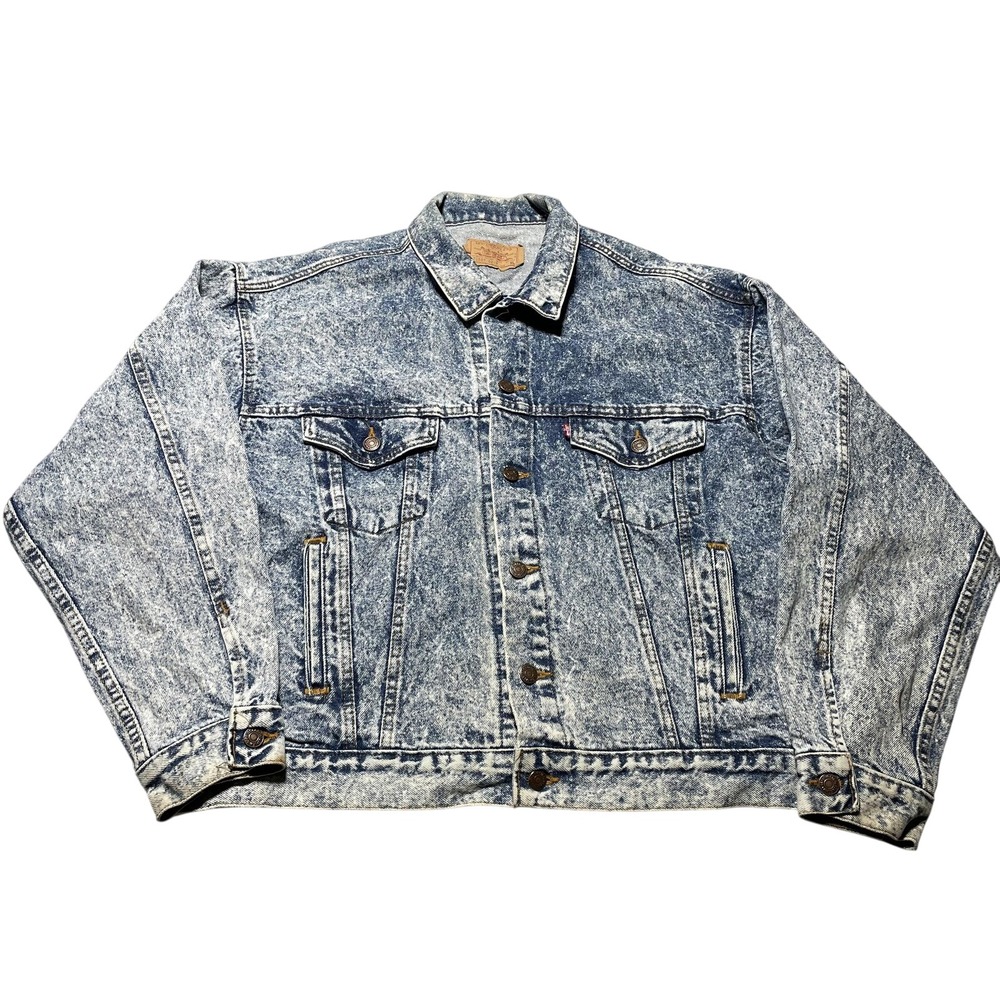Vintage Levis Jacket Mens XL Blue Acid Wash 70507 Trucker Denim Made USA 80s